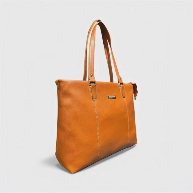 Premium 3-Partition Leather-Texture Handbag | Laptop-Friendly | 6-Month Warranty